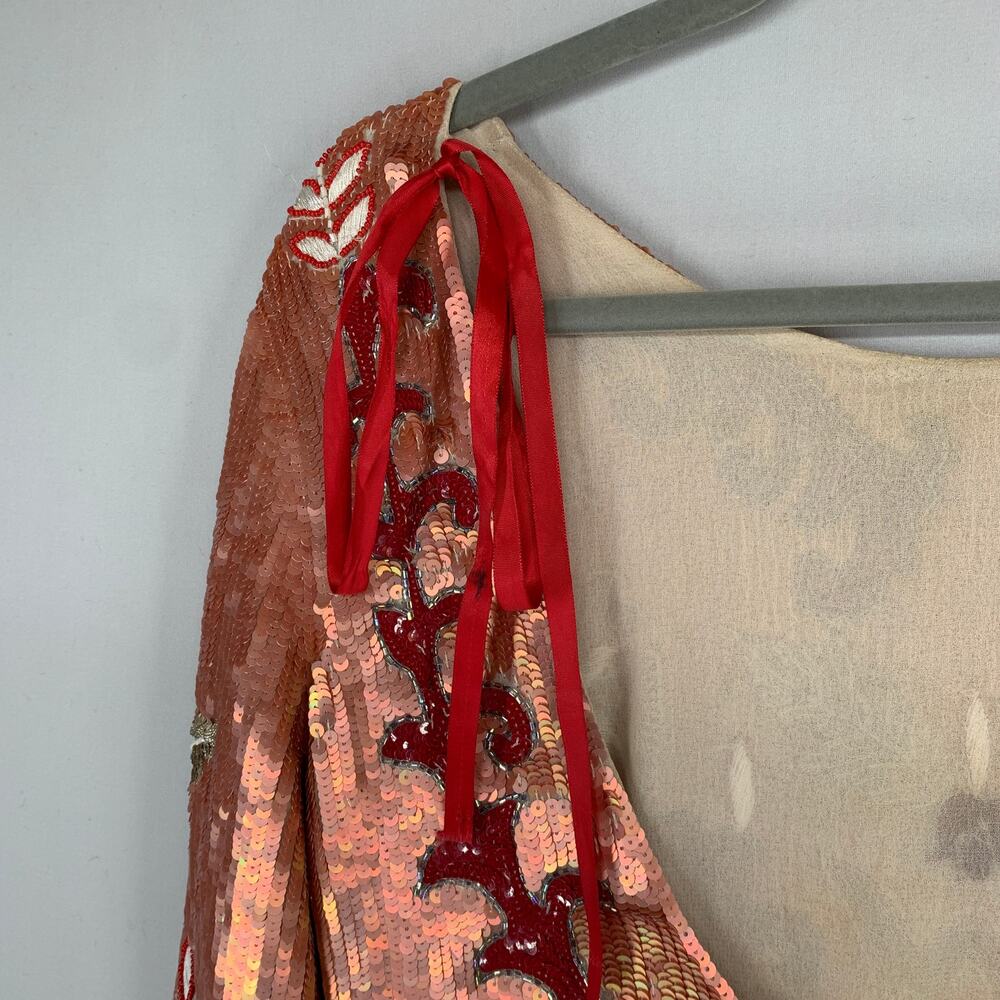 Needle & Thread Tapestry Motif Mini Dress US 6 Rose Gold Sequin Cocktail - Picture 12 of 16